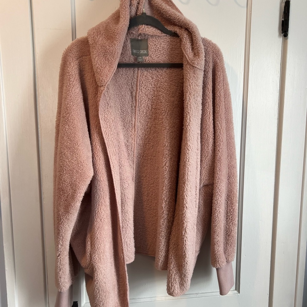 Cozy pink cardigan
